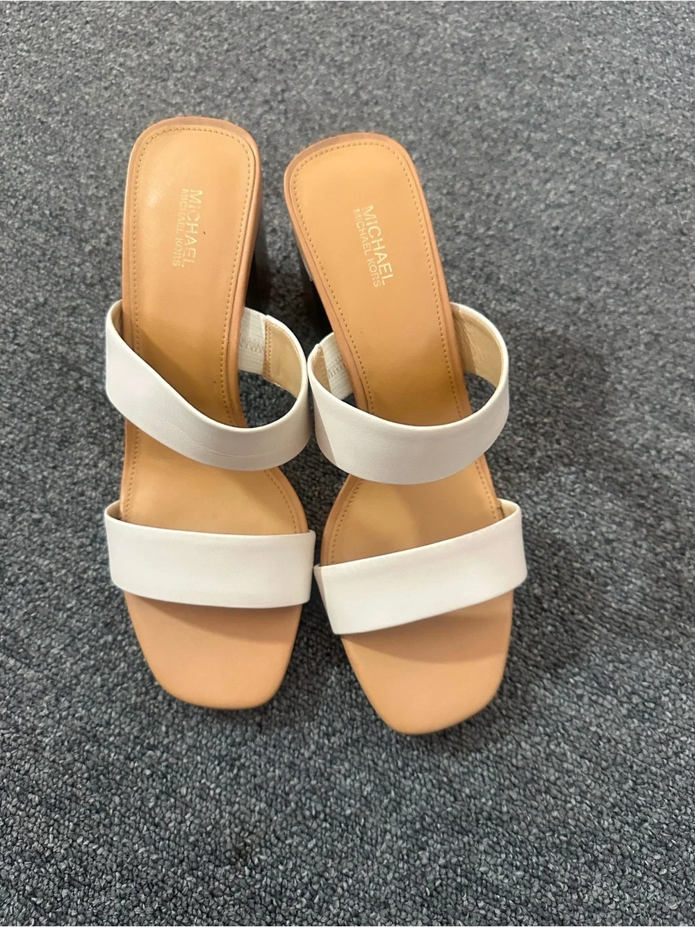Michael Kors Cream Block Heel Sandals